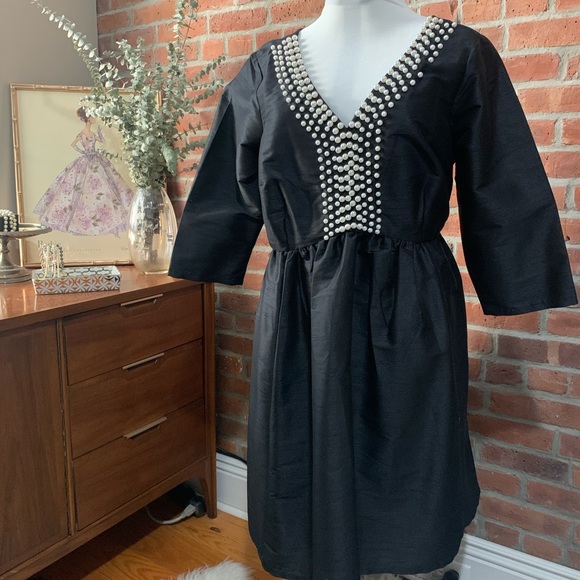 Pearl Bead Empire Dupioni Dress NWT - Picture 5 of 15